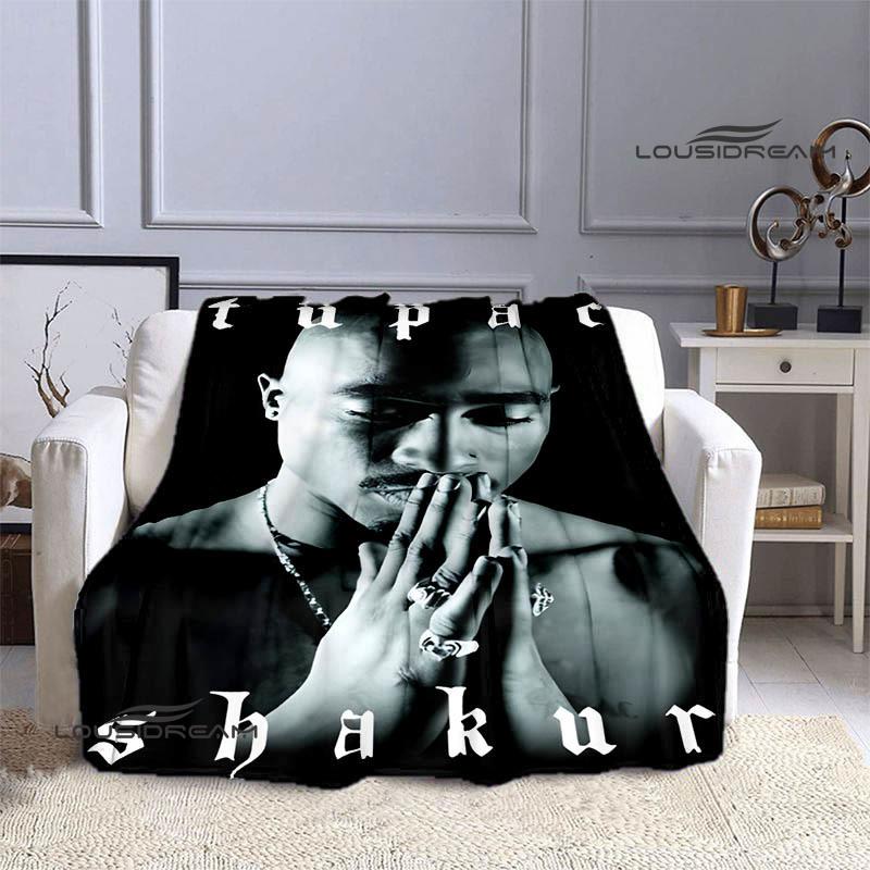 Hip-hop 2PAC Printed Blanket Picnic Blanket Warm Blankets Outdoor Blanket Home Bed Linings Blankets for Beds Birthday Gift