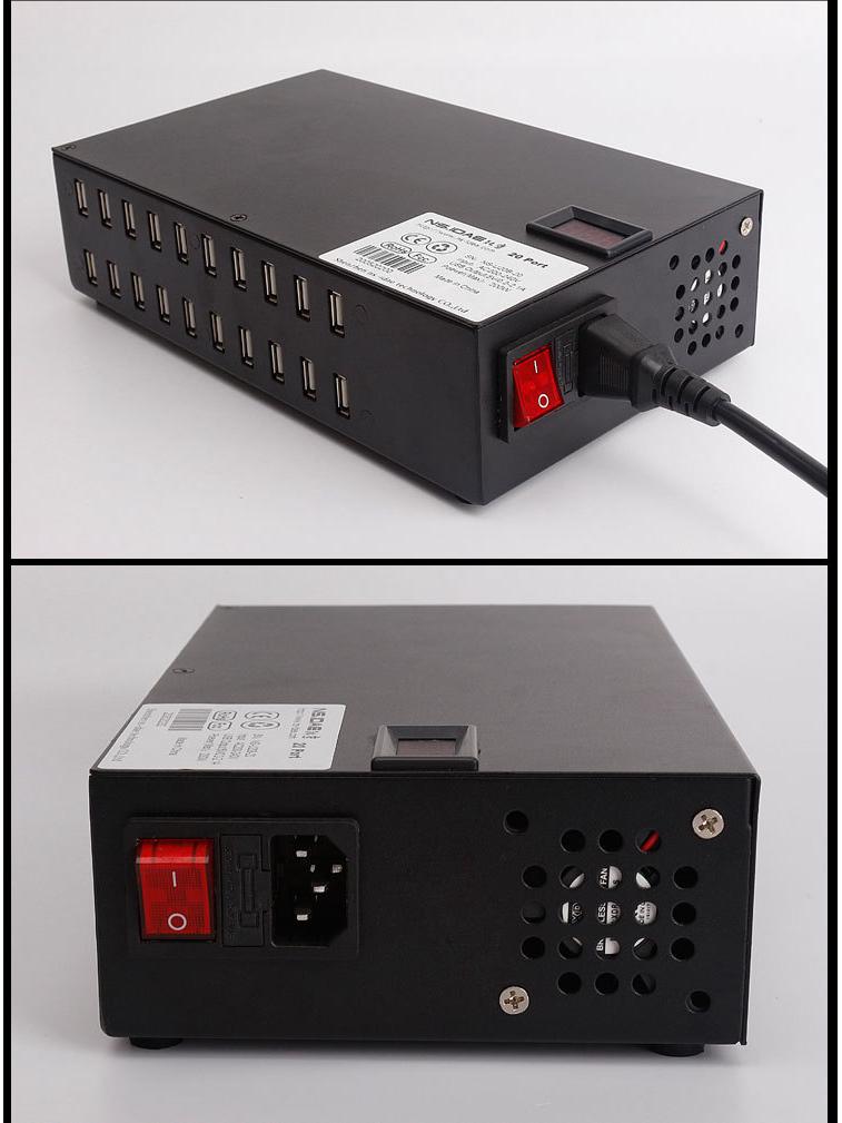 High-Power Multi-Port USB Charger: 8/10/16 Ports for Direct Travel Charging