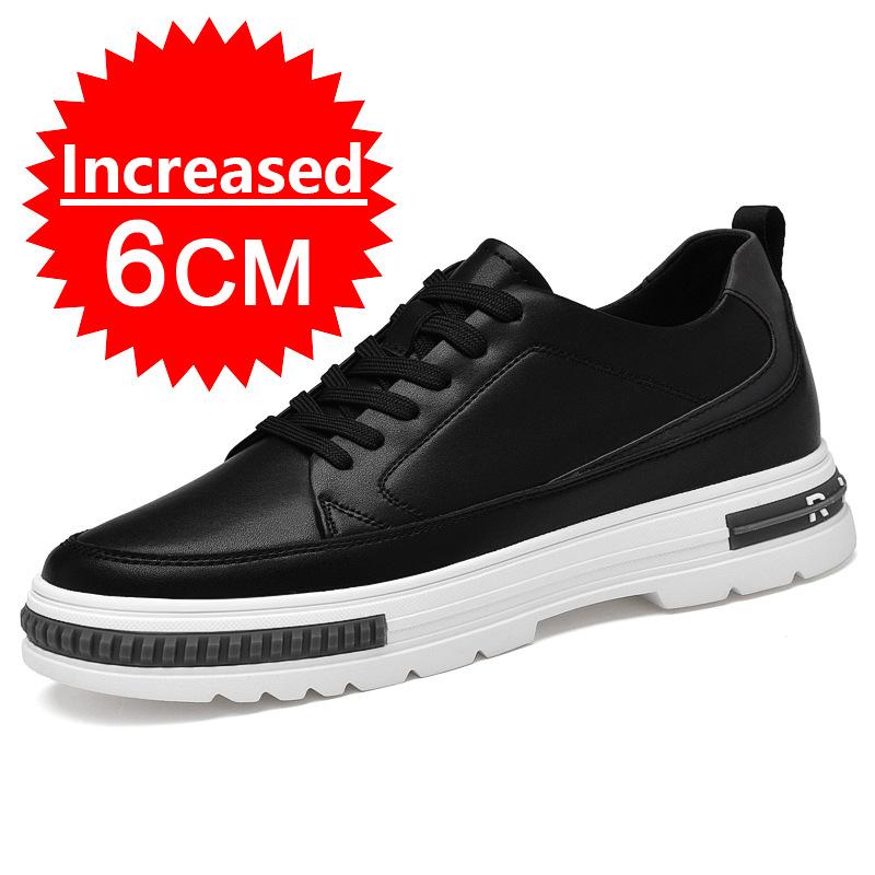 Nye Herre Høydeøkende Sko 8cm 10cm Luksusmerke Sneaker Ekte Skinn Herre Skjulte Hæler Mote Flats Fritidssko