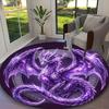 Amethyst Crystal Dragon Carpet, Non-slip Office Chair Rug, Digital Print Home Round Rug, Unique Festival Decorations
