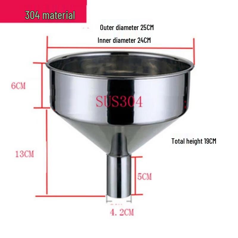 Jing Yu Heng Large Mouth 304 Stainless Steel Funnel