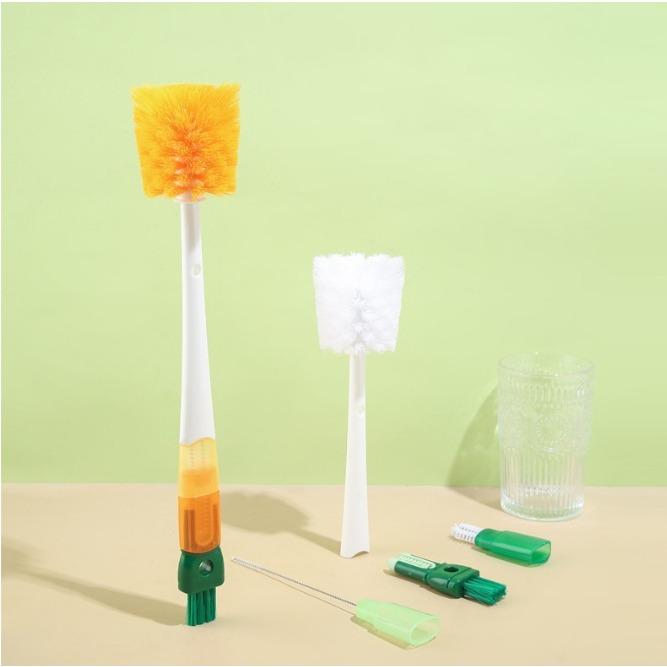 5IN1 Long Handle Cleaning Cup Brush Multifunction Milk Bottle Cleaning Brush Kitchen Supplies