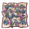 New Spring Silk Scarf Shawl Fashion Accessorries Muslim Women Head Scarf Elegant Leaves Pattern Square Scarves 90x90cm