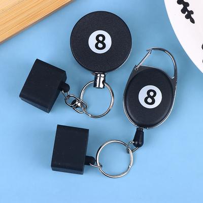 1Pc Retractable Billiard Chalk Holder Keychain Black Pool Cue Chalk Clip With Telescopic Lanyard Snooker Billiards Accessories
