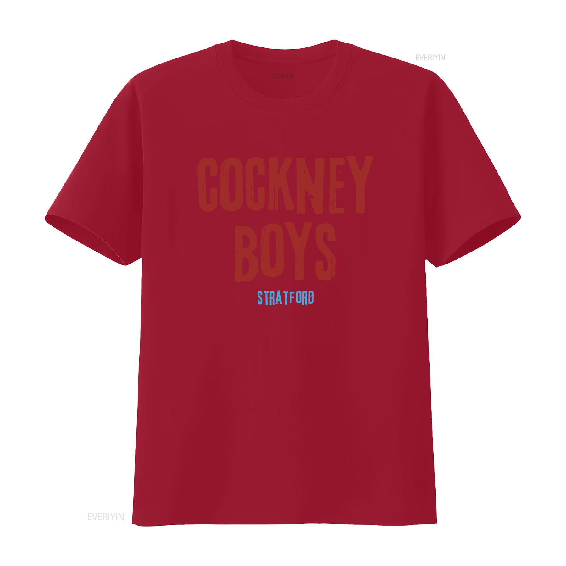 Stylish COCKNEY BOYS T Shirt West Stratford Ham East London Claret Blue Design vintage Washed Stretched designer clothes S