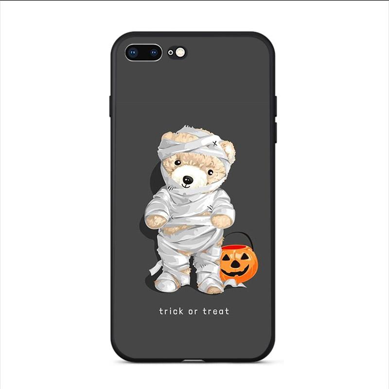 Cute Cartoon Bear Phone Case For Iphone 12 Mini 13 11 Pro Max SE 2020 XS X XR Hard Mobile Shell 7 6S 8 Plus 5 Funny Unique Cover