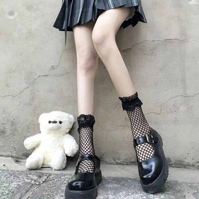 

Lace Lace Fishing Net Socks White Silk Tube Socks Summer Thin Loli Hollow Socks Jk Uniform Socks Children One size fits all