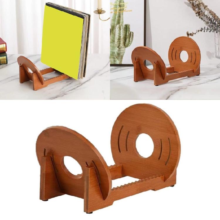 Arch Back Storage Shelf Natural Wood Display Stand Can Holds 50 Albums Protects Against Warping Damage