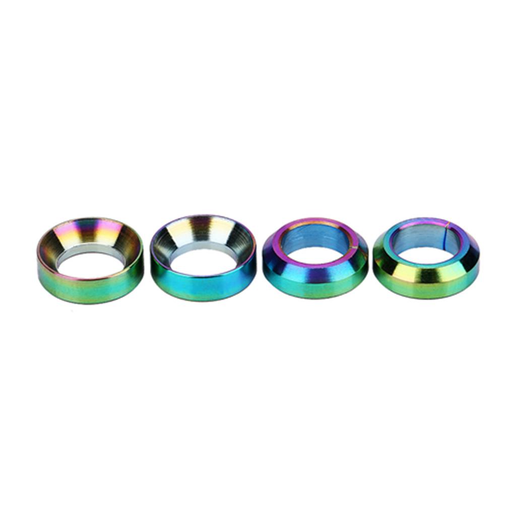 4PcsLot TC4 Titanium Brake Caliper Fixed Bolts Gasket Spacer For Mountain Bike (Colorful)