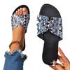 2025 Summer New Foreign Trade Large Size Women's Slippers Bohemian One-word Flat Bottom Women's Cool Slippers Slippers