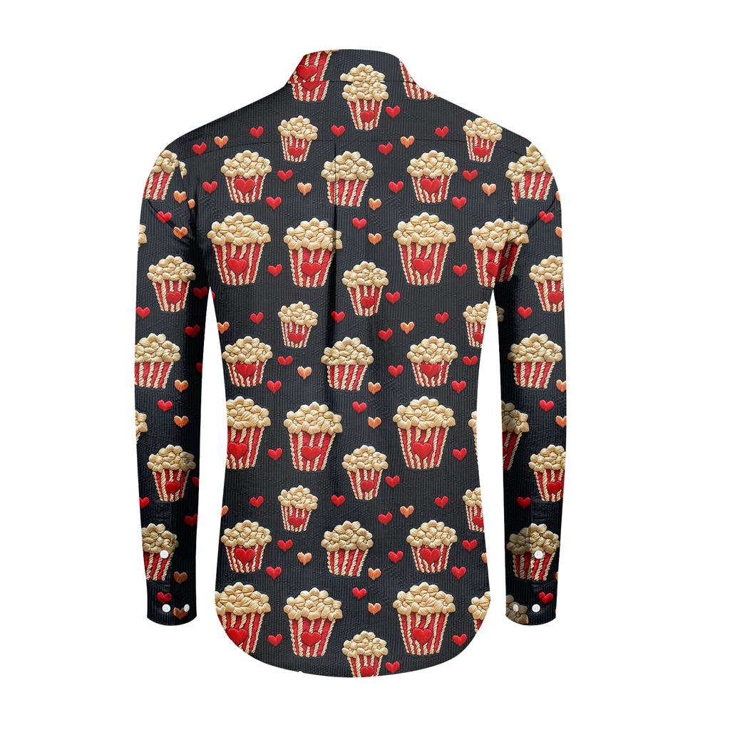 Lässiges, locker sitzendes Langarmhemd für Herren, modisches Revershemd