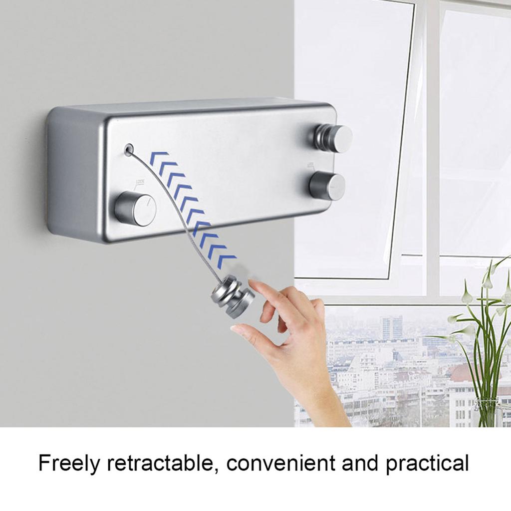 Dual Lines Retractable Clothesline Clothes Drying Line for Indoor Hotel Home Balcony Bathroom