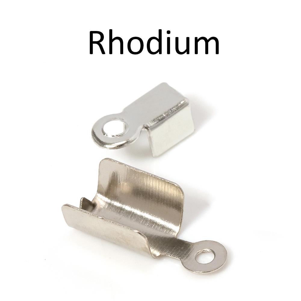 200pcs Cove Clasps Cord End Caps String Ribbon Leather Clip Tip Fold Crimp Bead Connectors for Jewelry Making DIY Supplies