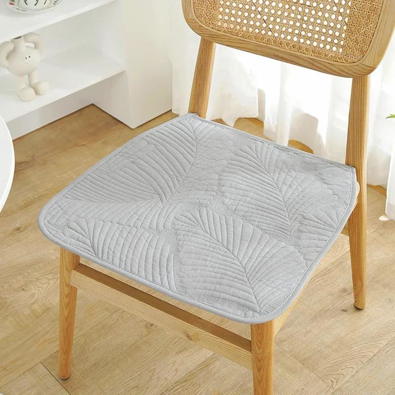

1 Pcs Four Seasons Cotton Fabric Chairs Cover Thickened Dining Cushions Office Cushion Simple Solid Color Oval Chair Cushion 40x40cm with straps