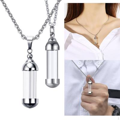 2x Locket Cremation Urn Pendant Necklaces Ashes Openable Keepsake Jewelry