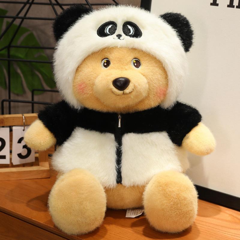 Милый милый медведь в одежде, превратившийся в куклу-панду, плюшевая игрушка, кукла-свинка, детская успокаивающая кукла 35cm（0.45kg）