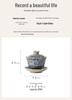 Blue and White Porcelain Ru Kiln Tea Set – Retro Lidded Bowl Tea Cup with Blossoms, Anti-Scald Design for Brewing Tea
