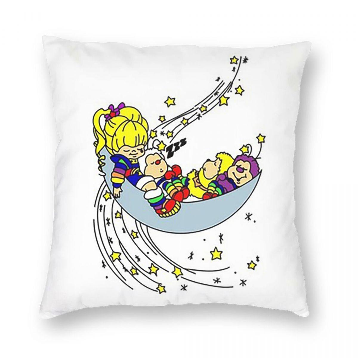 

Rainbows Brite Cartoon Square Pillowcase Pillow Cover Cushion Decor Comfort Throw Pillow for Home Sofa 12x12Inch