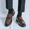 Men’s Loafers Wingtip Dress Formal Patent Leather Shoes Men Green Tuxedo Wedding Blazers Saddle Shoes Large Size
