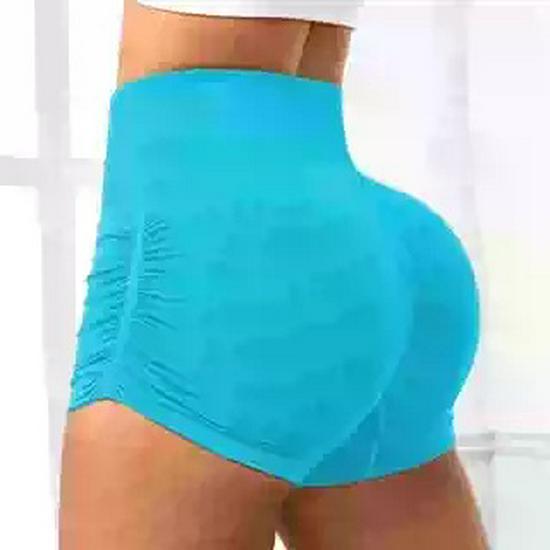 Women's High-Waisted Butt-Lifting Stretchy Yoga Shorts - Breathable Three-Quarter Length with Pleated Drawstring