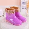 Tall tube thickened rain shoes women's waterproof shoes women's outer wear rain boots non-slip warm quick-drying water boots rubber shoes