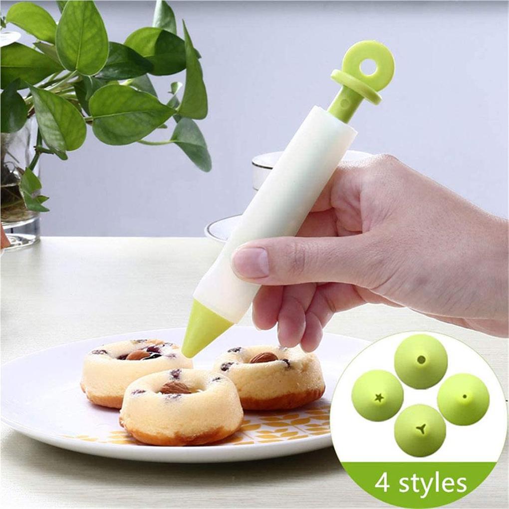 4 Pieces Writing Pen Cake Desserts Decorating Pens Bread DIY Baking Nozzle Tool Kitchen Accessory Professional Bakery