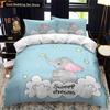 Animal Elephant Cartoon Kids Duvet Cover Queen King Twin Size Bedding Set Wildlife Comforter Cover 2/3pcs Polyester Quilt Cover