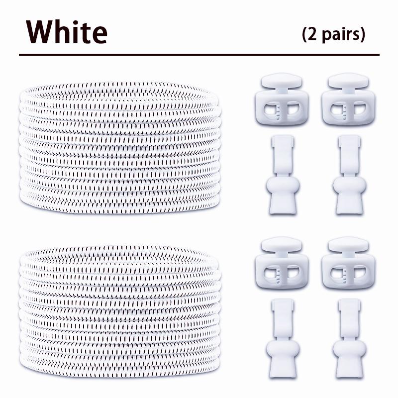 2Pair Elastic shoelaces Without Ties Lock Shoelace sneakers No Tie Shoe laces Kids Adult round Quick laces Shoe accessories