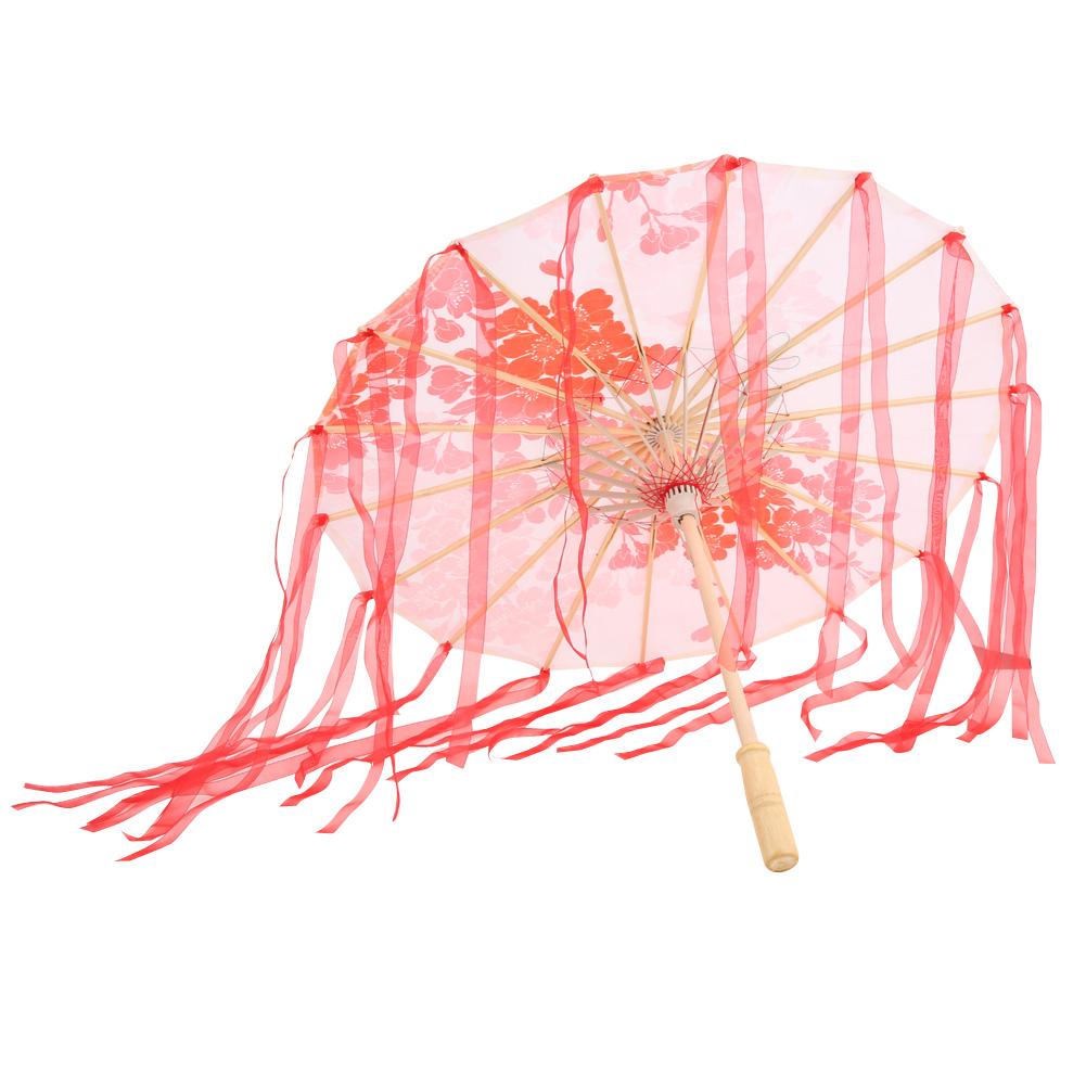 Jedwabna Wstążka Parasol Sztuka Rzemiosło Dekoracyjny Zdjęcie Taniec Występ Rekwizyt Cosplay Parasol Czerwony