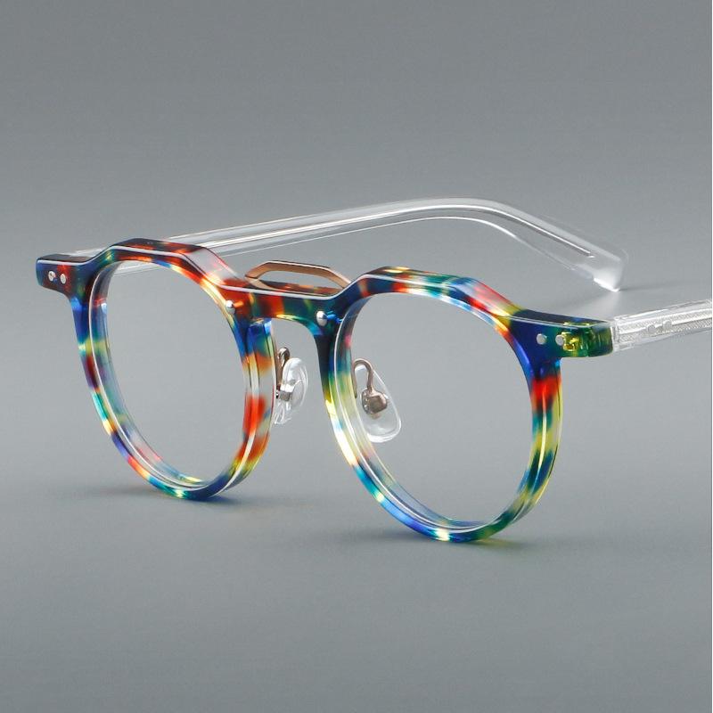 Blue Light Filter Reading Glasses Men Luxury Designer Small Oval Green Ultralight Acetate Frames Okulary