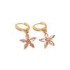 1 Pair Cute Flowers Dangle Earrings for Women Cubic Zirconia Jewelry Daily Wedding Party Accessories