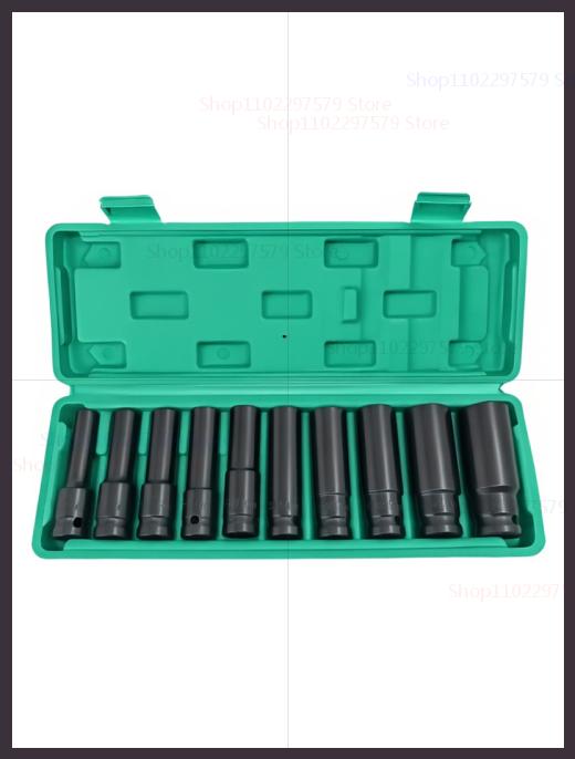 

Набор универсальных торцевых ключей из 10 предметов Глубокий паз Пневматический Набор инструментов для обслуживания автомобилей Универсальный торцевой ключ для ремонта автомобилей