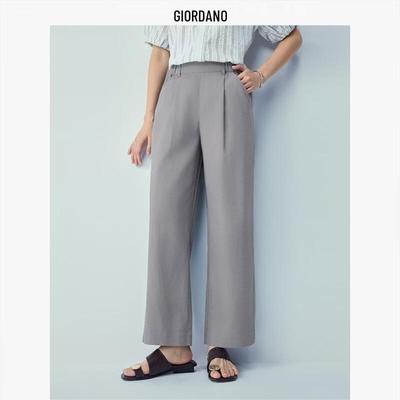 Women's Pleated Cotton Linen Cropped Pants