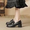 Genuine Leather Flat for Huizhou Women's Shoes Grape Mother Same Loafers Thick Heel British Style Versatile Small Leather Shoes Women