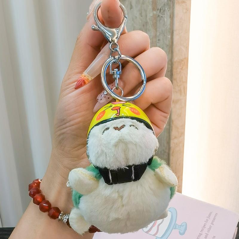 1Pcs Animal Ornament Car Exquisite Decoration Helmet Sea Turtle Keychain Purse Bag Charm Plush Pendant Keyholder