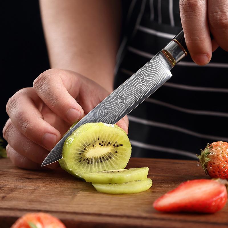 5 Inch 67 Layers Damascus Steel Kitchen Fruit Knives Paring Knife Cutter