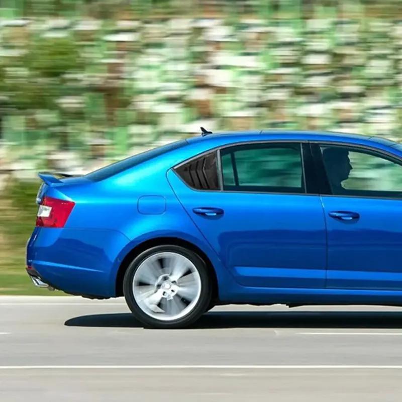 For Skoda Octavia MK3 2013- Car Rear Window Louver Shutter Cover Side Vent Blinds Trim Sticker ABS Exterior Accessories