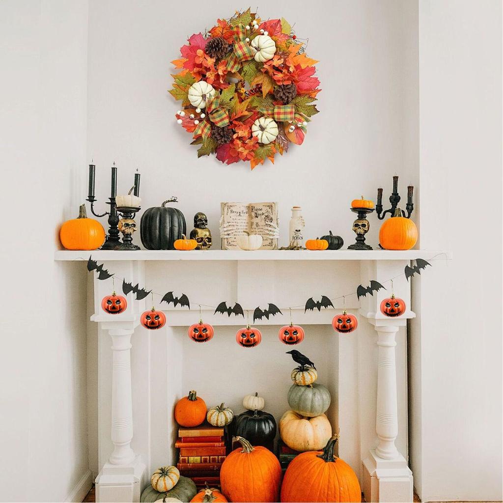 Halloween Ornaments For Tree Pumpkin Halloween Tree Decorations Horror Smile Pendants For Christmas Yard Wall Fireplace Door