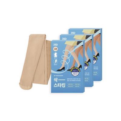 Skinny Five Compression Socks Stockings 35D 3pcs (Skin/Black)