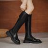 Long Boots Women's Boots High-top Knight Boots Autumn and Winter Round Head Rear Zipper Solid Color Boots
