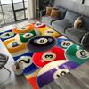 Billiard Gaming Black Pool 8 Ball Area Mat for Toilet Kitchen Sofa Chairs Living Room Decoration Non-Slip Washable Rug
