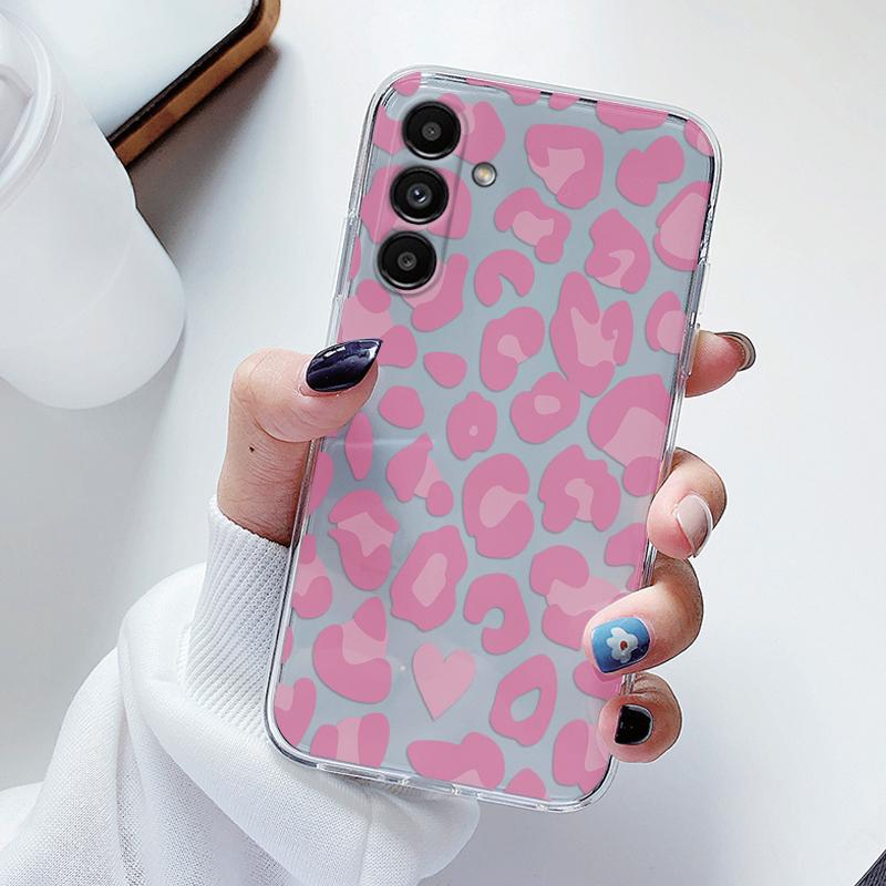 Transparent Case For Samsung Galaxy A24 A17 A16 A56 A55 A54 A06 4G Cover Cartoon Flowers Soft Clear Shockproof Funda Face Capa