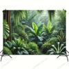Tropical Wilderness Scene Tapestry with Abundant Plants And Leaves Eye-Catching Decorative Wall Cloth for Room Freshening