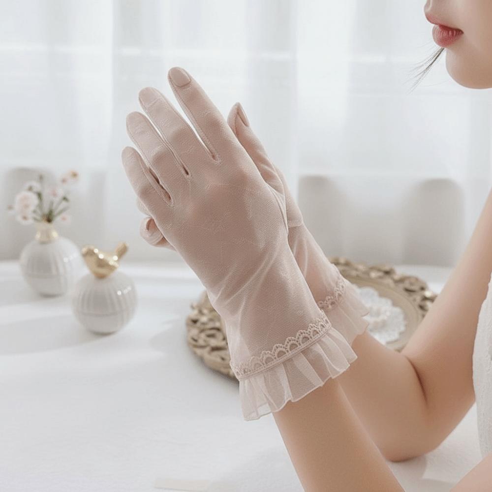 Breathable Touch Screen Gloves Lace Thin Anti Slip Women Mittens UV Protection Sun Protection Cycling Driving Riding Glove