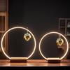 Zen Ceramic Hanging Lamp with Solid Wood Base for Home or Office
