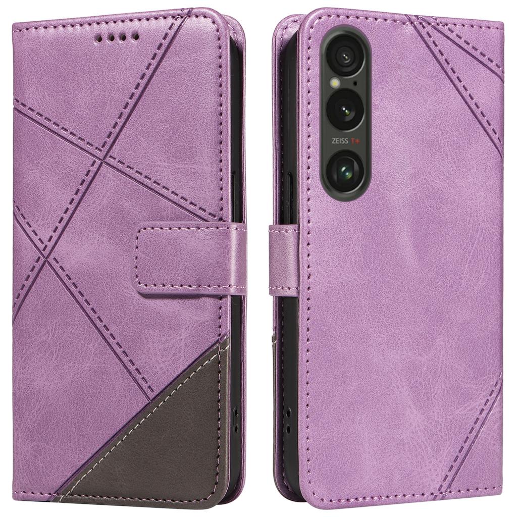 For Sony Xperia 1 VI Case Geometric Wallet Leather Phone Cover Folding Stand