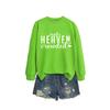 MAKE HEART Graphic Print Loose Fit Crewneck Long Sleeve Sweatshirt Women