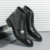 Fashion Elegantes Men's Chelsea Boots Comfortable Designer Brogue Boots for Men British Style Man Ankle Botas Abiye Formal Dress Shoes