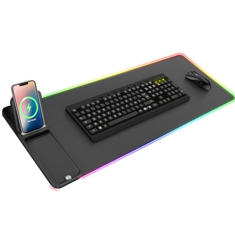15W Kabelloses Lade-Mauspad Großes Gaming-Büro-Schreibtischunterlage Rutschfest