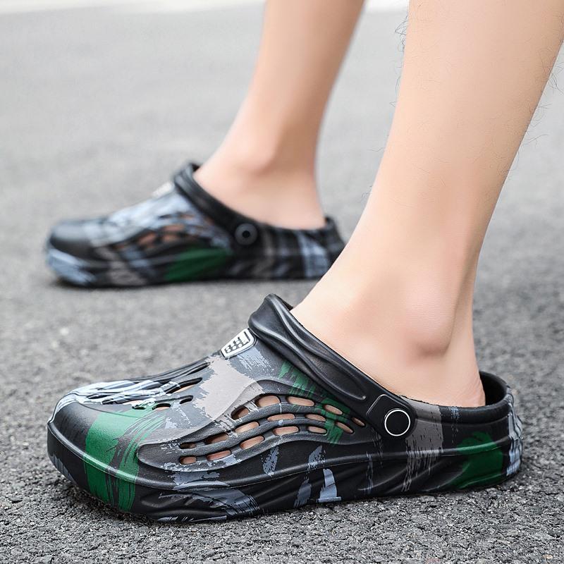 Fashion Summer Men Sandals Light EVA Men's Casual Shoes Hole Shoes Clogs Lovers Home Garden Outdoor Male Beach Flat Slippers Big Size 49